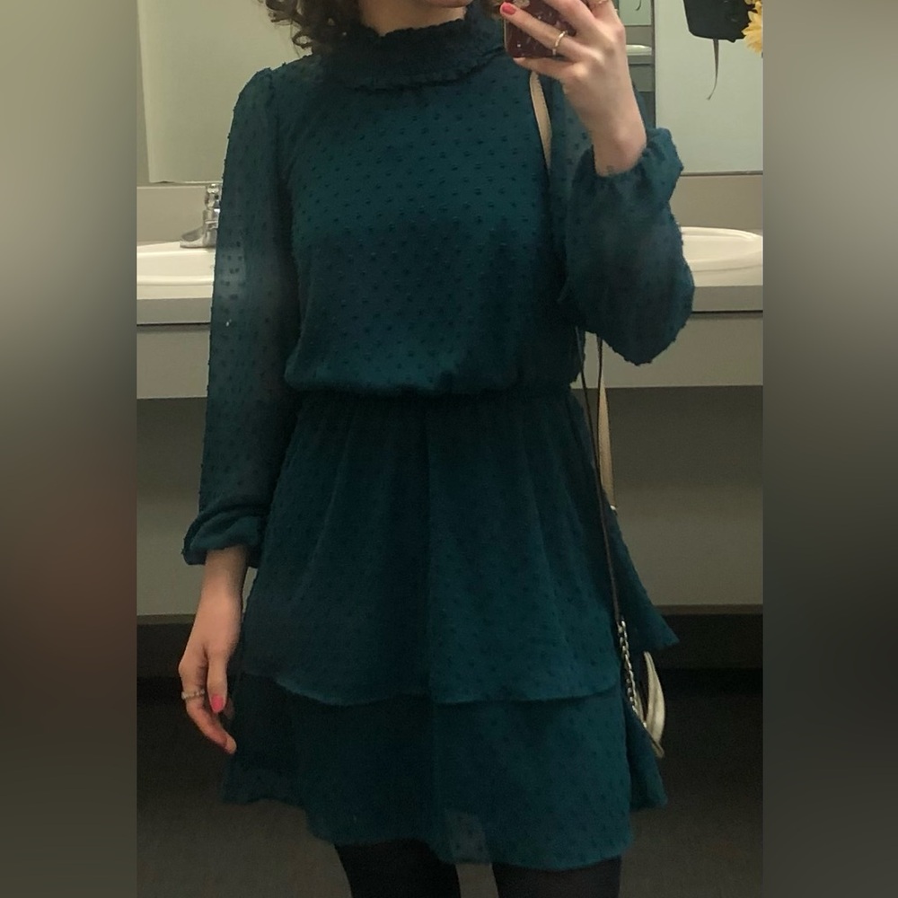 Crystal Doll Green Bishop Sleeve Sundress